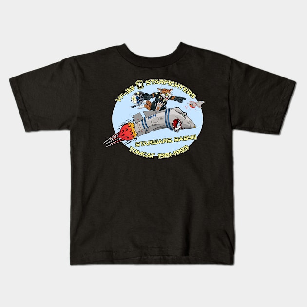 VF-33 Starfighters Nose Art Variation Kids T-Shirt by MBK